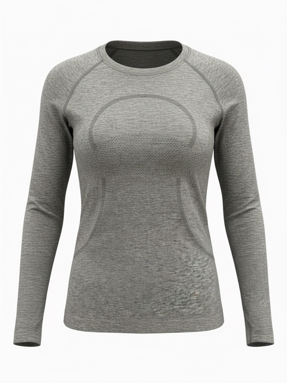 Lululemon Athletica Seamless Long-Sleeve Crew Neck Top - Grey Size 6